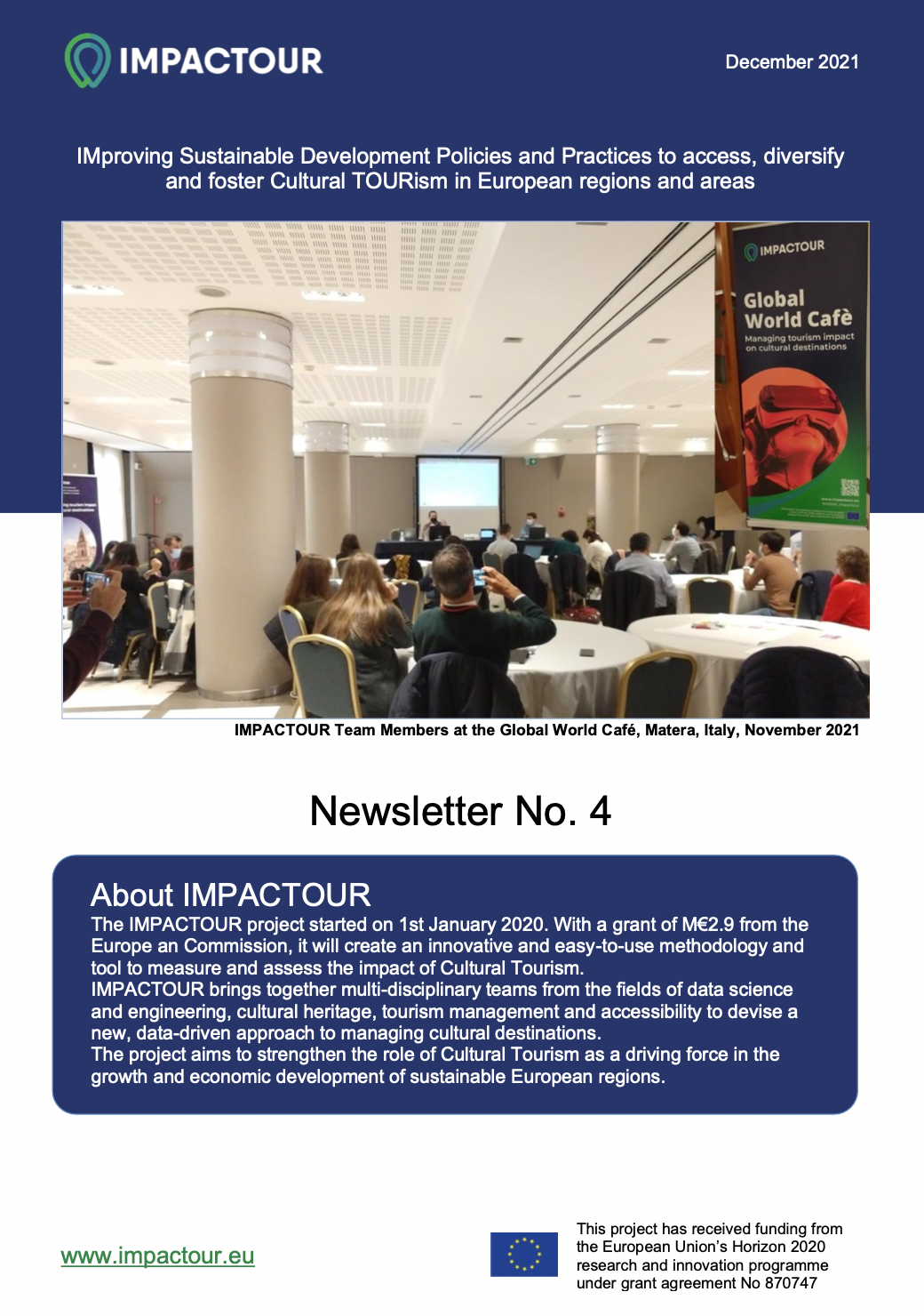 image of Newsletter no. 4 cover showing Matera Global World Café meeting room