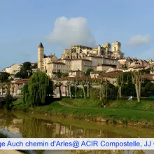 Town and river view Paysage Auch chemin d'Arles
