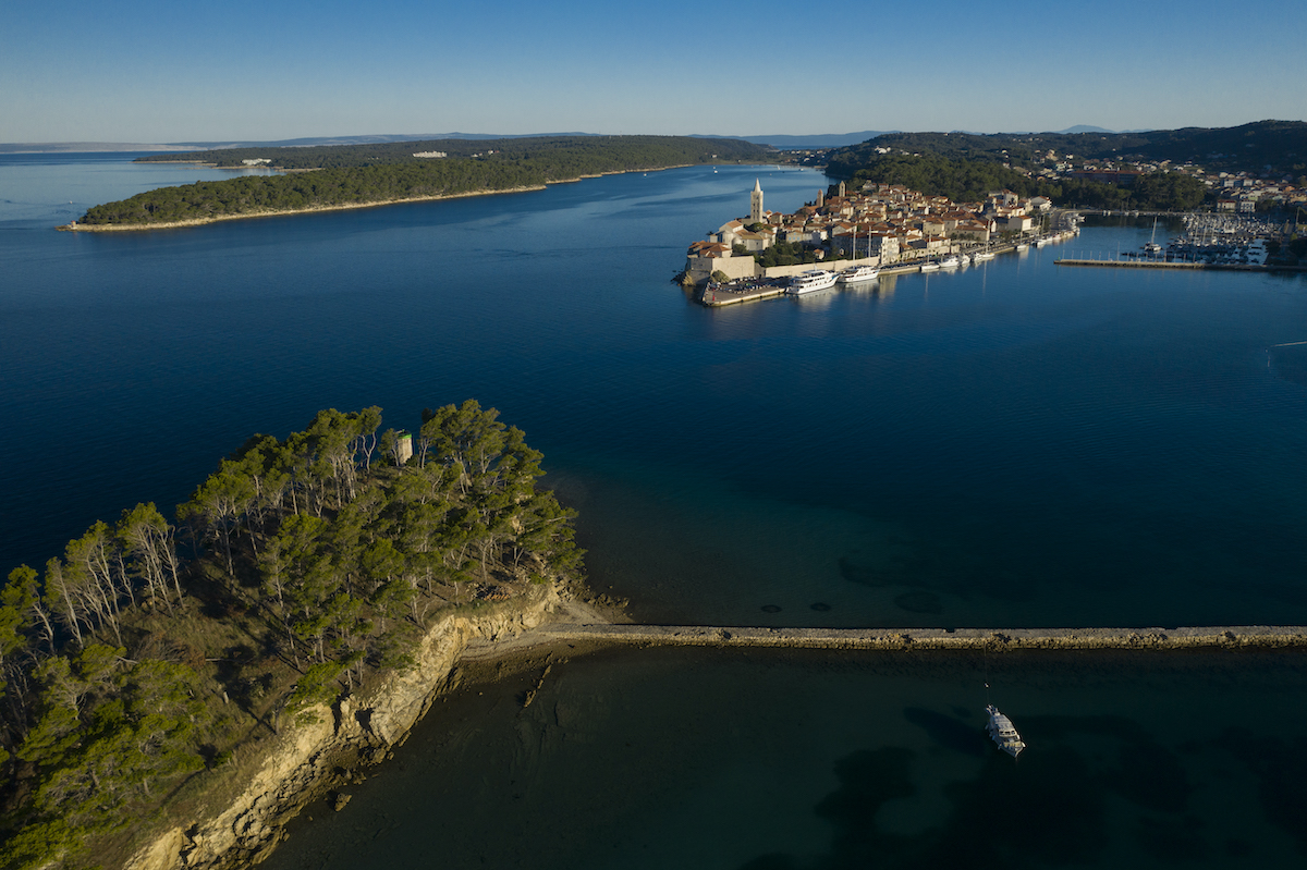 Rab, view of sea and town